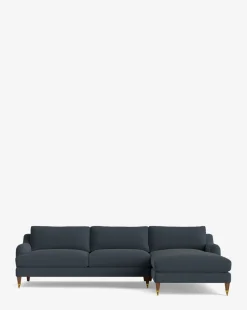 Lucille English Roll Arm Right Chaise Sectional 107