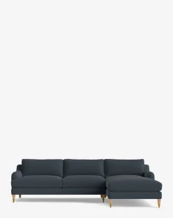 Lucille English Roll Arm Right Chaise Sectional 107