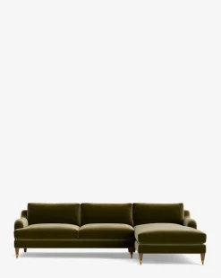 Lucille English Roll Arm Right Chaise Sectional 107
