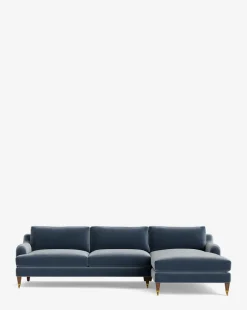 Lucille English Roll Arm Right Chaise Sectional 107