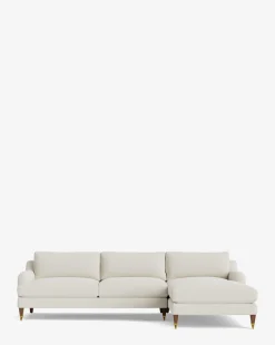 Lucille English Roll Arm Right Chaise Sectional 107