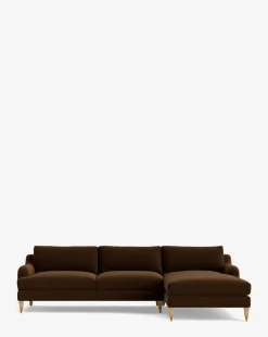 Lucille English Roll Arm Right Chaise Sectional 107