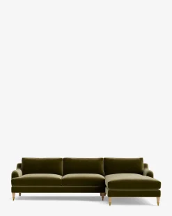 Lucille English Roll Arm Right Chaise Sectional 107