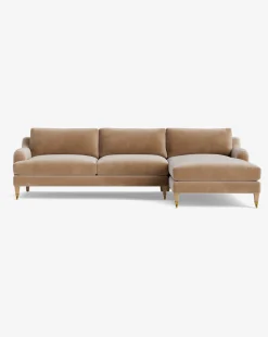 Lucille English Roll Arm Right Chaise Sectional 107