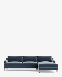 Lucille English Roll Arm Right Chaise Sectional 107