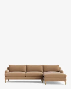 Lucille English Roll Arm Right Chaise Sectional 107