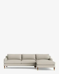 Lucille English Roll Arm Right Chaise Sectional 107