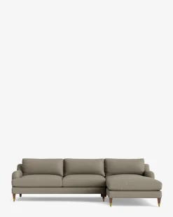 Lucille English Roll Arm Right Chaise Sectional 107