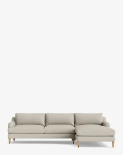 Lucille English Roll Arm Right Chaise Sectional 107