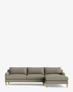 Lucille English Roll Arm Right Chaise Sectional 107