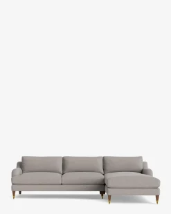 Lucille English Roll Arm Right Chaise Sectional 107
