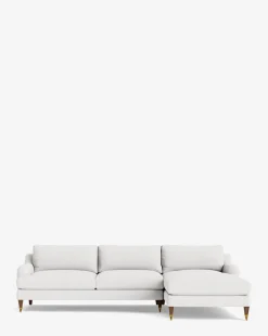 Lucille English Roll Arm Right Chaise Sectional 107