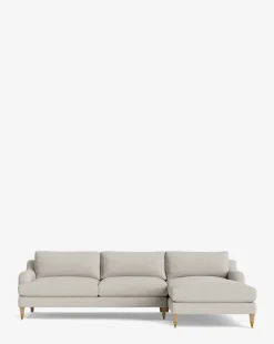 Lucille English Roll Arm Right Chaise Sectional 107