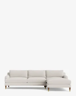 Lucille English Roll Arm Right Chaise Sectional 107
