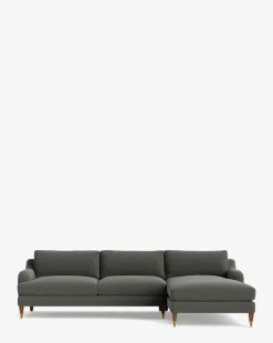 Lucille English Roll Arm Right Chaise Sectional 107
