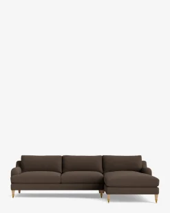 Lucille English Roll Arm Right Chaise Sectional 107