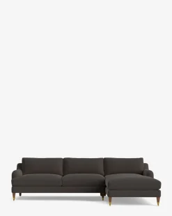 Lucille English Roll Arm Right Chaise Sectional 107