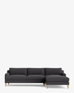 Lucille English Roll Arm Right Chaise Sectional 107