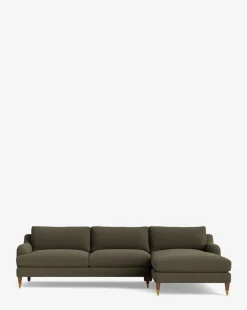 Lucille English Roll Arm Right Chaise Sectional 107