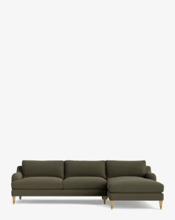 Lucille English Roll Arm Right Chaise Sectional 107