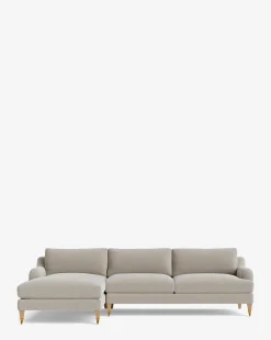 Lucille English Roll Arm Left Chaise Sectional 107