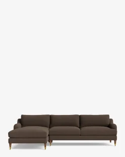 Lucille English Roll Arm Left Chaise Sectional 107