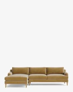 Lucille English Roll Arm Left Chaise Sectional 107