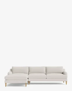 Lucille English Roll Arm Left Chaise Sectional 107
