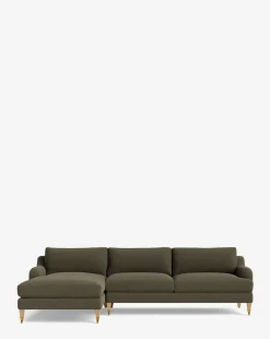 Lucille English Roll Arm Left Chaise Sectional 107
