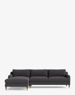 Lucille English Roll Arm Left Chaise Sectional 107