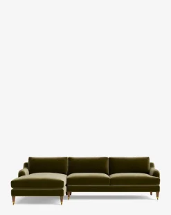 Lucille English Roll Arm Left Chaise Sectional 107