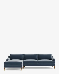 Lucille English Roll Arm Left Chaise Sectional 107