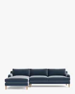 Lucille English Roll Arm Left Chaise Sectional 107