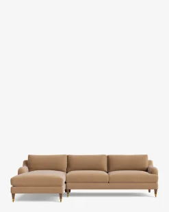 Lucille English Roll Arm Left Chaise Sectional 107