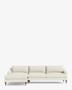 Lucille English Roll Arm Left Chaise Sectional 107