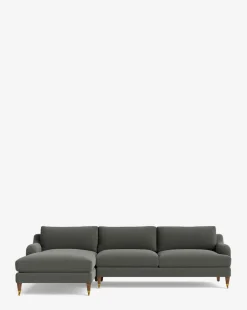 Lucille English Roll Arm Left Chaise Sectional 107