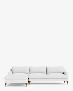 Lucille English Roll Arm Left Chaise Sectional 107
