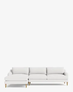 Lucille English Roll Arm Left Chaise Sectional 107