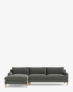 Lucille English Roll Arm Left Chaise Sectional 107
