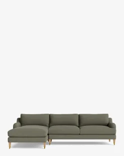 Lucille English Roll Arm Left Chaise Sectional 107