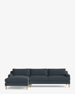 Lucille English Roll Arm Left Chaise Sectional 107