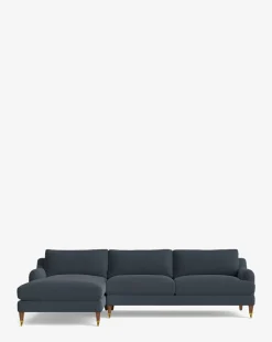 Lucille English Roll Arm Left Chaise Sectional 107