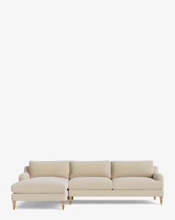 Lucille English Roll Arm Left Chaise Sectional 107
