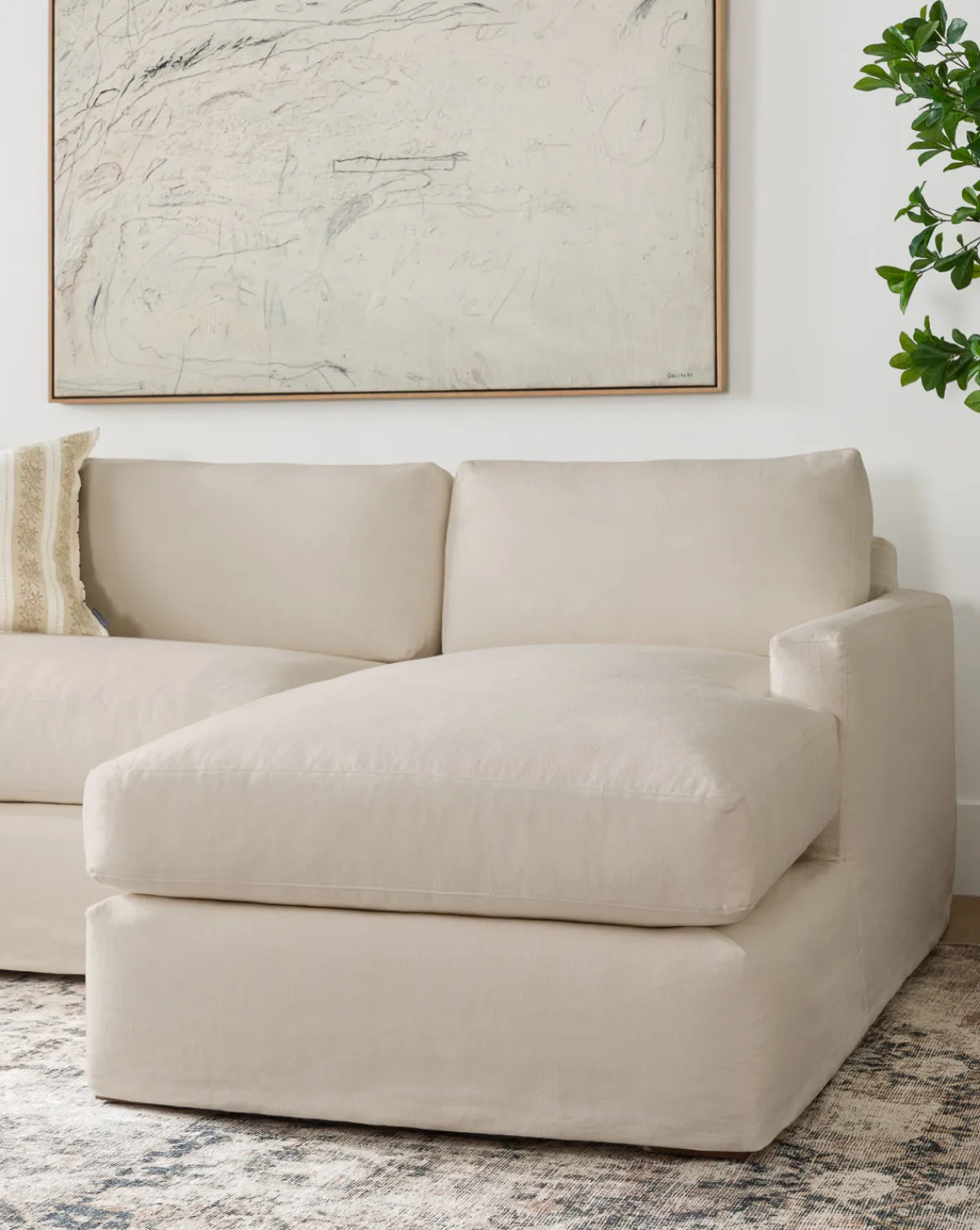 Macy Slipcover Chaise Sectional 101"|Community Best
