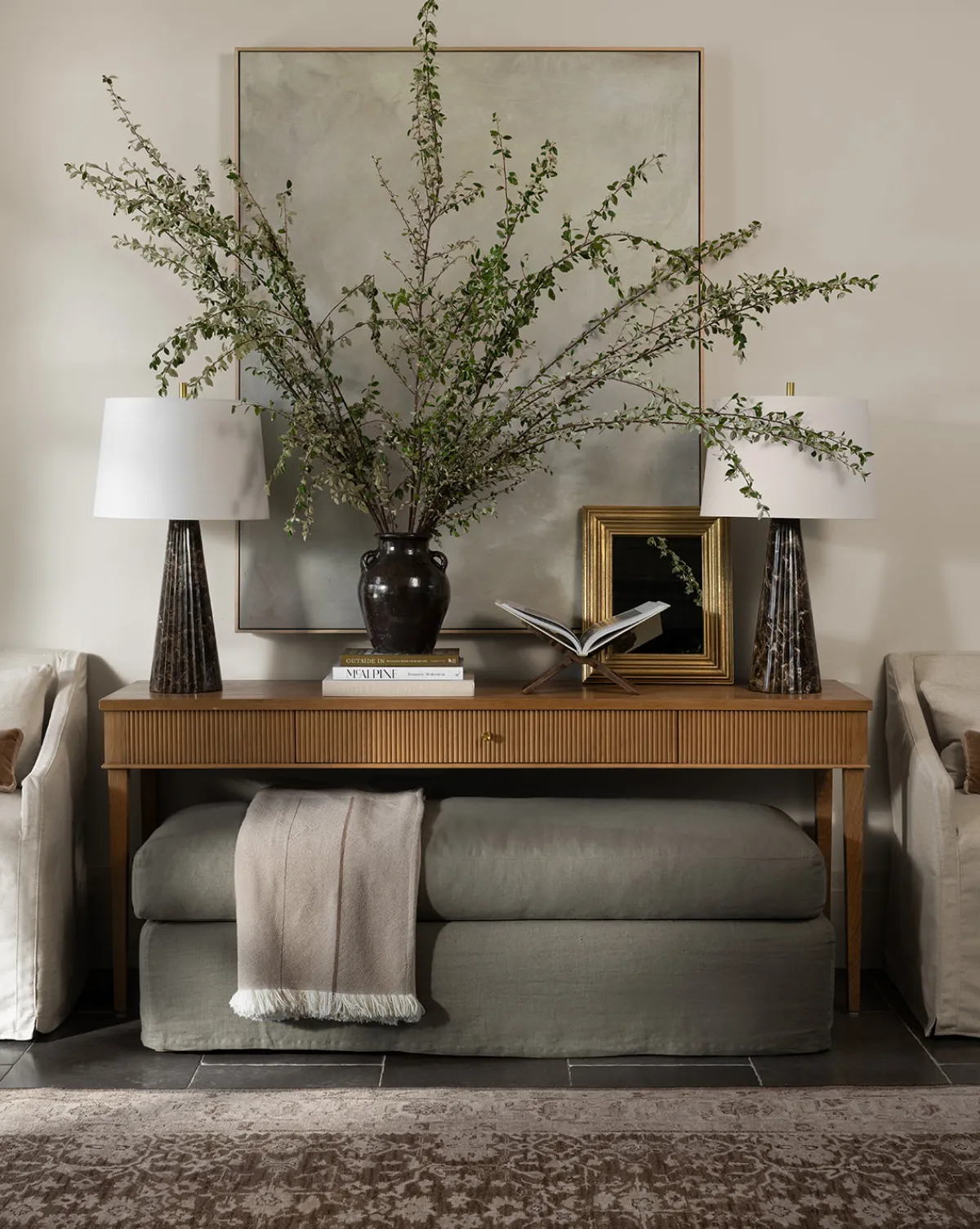 Macy Slipcover Ottoman|Community Online