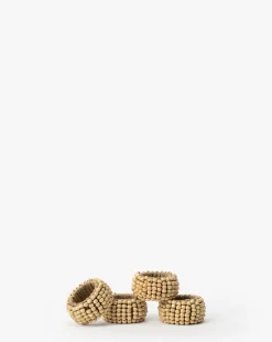 Mango Wood Bead Napkin Rings (Set of 4)|Creative Co-op Sale