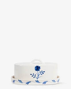 Mary Hand-Painted Butter Dish|Creative Co-op Discount