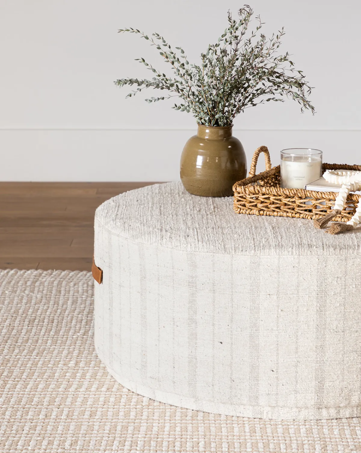 McKay Round Ottoman|Manglam Arts Outlet