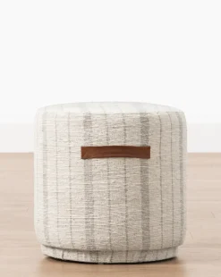 McKay Small Round Ottoman|Manglam Arts Clearance
