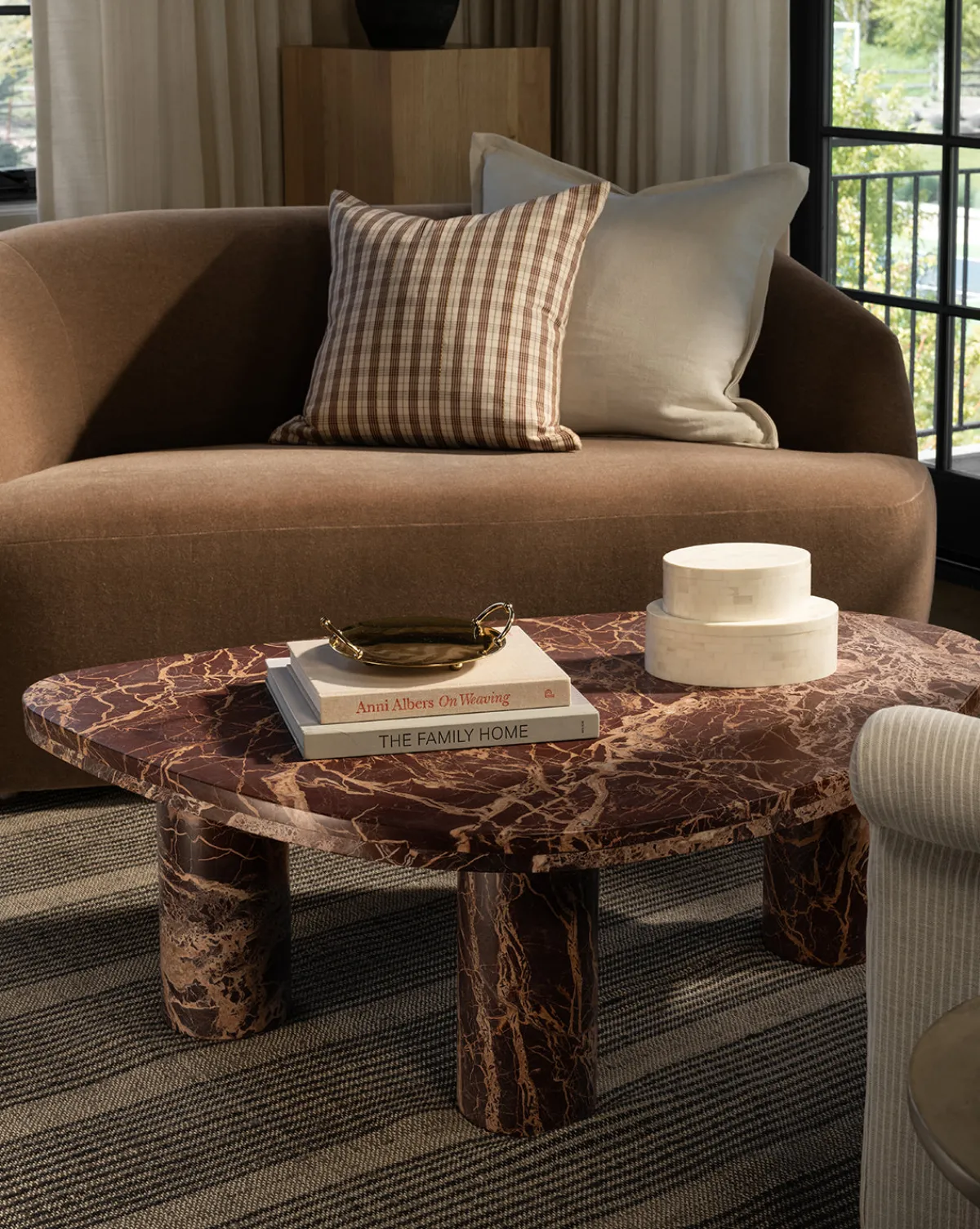 Merlot Marble Coffee Table|Four Hands